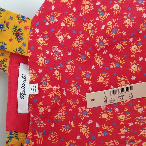 NWT Madewell Tiered Button-Back Midi Length Dress in Calico Floral - Picture 11 of 13